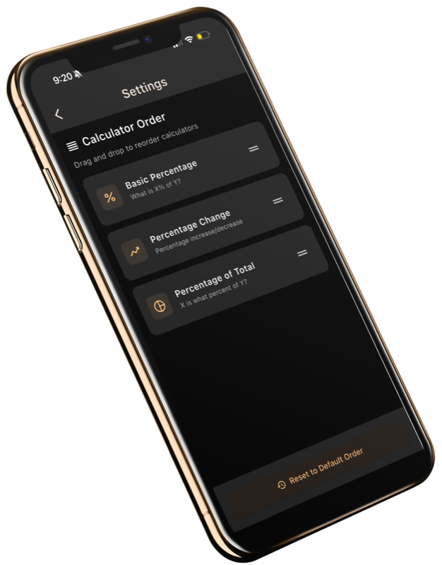 Percentage Calculator interface