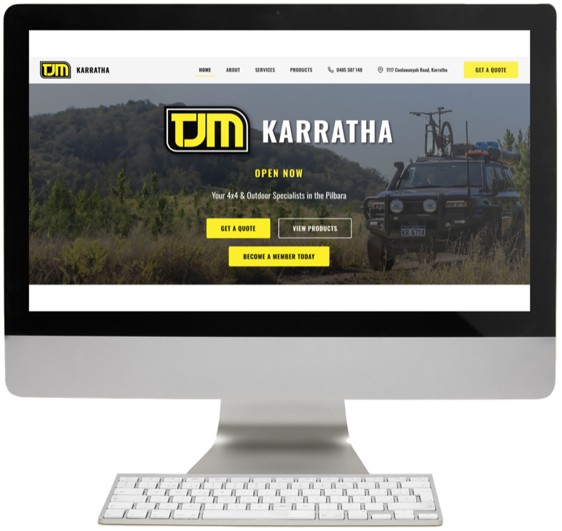 TJM Karratha website on iMac