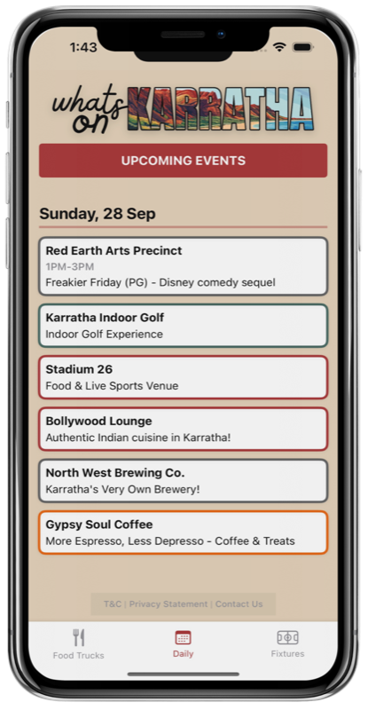 WhatsOnKarratha app screenshot